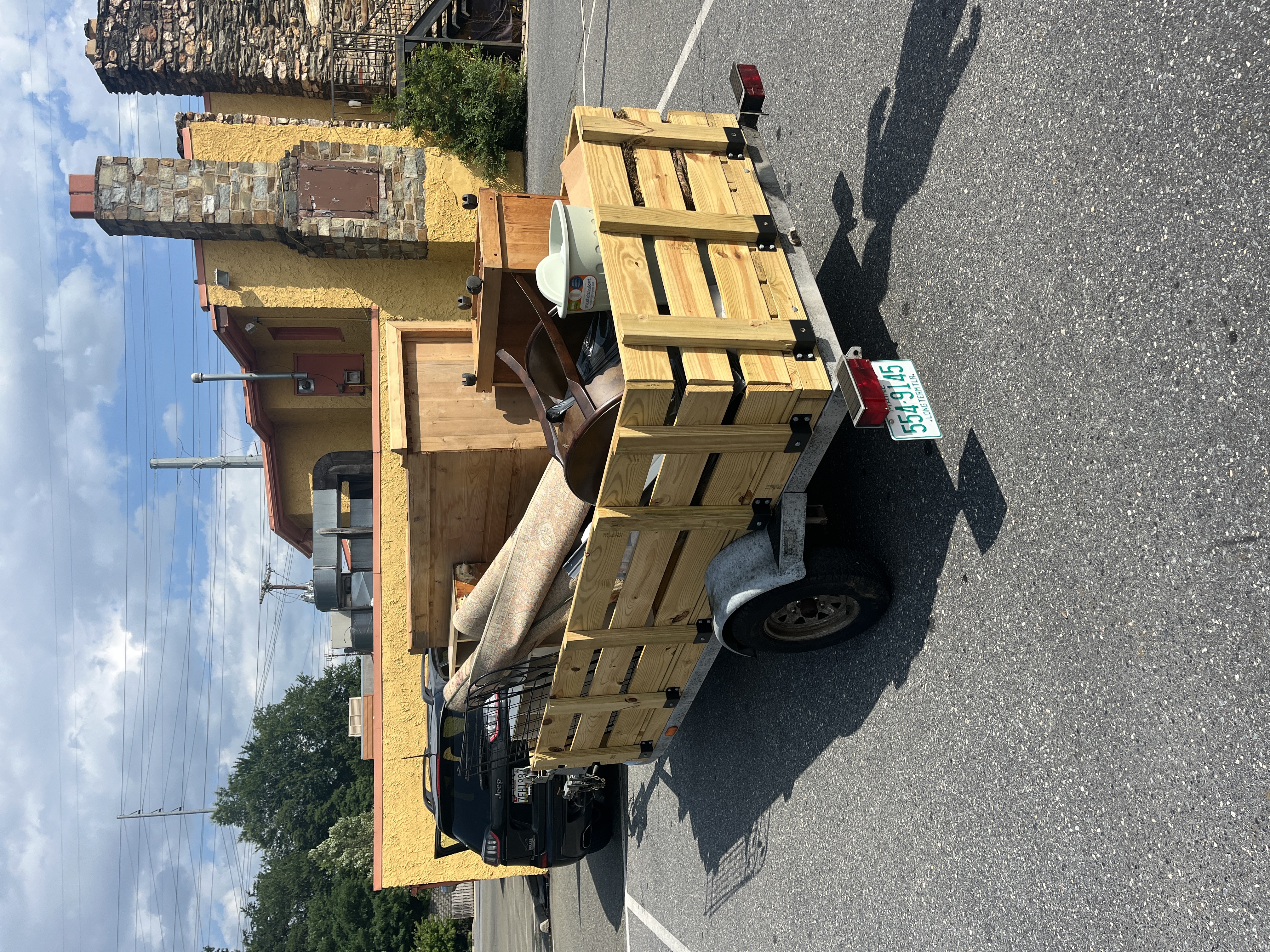 Loaded trailer with furniture removal job