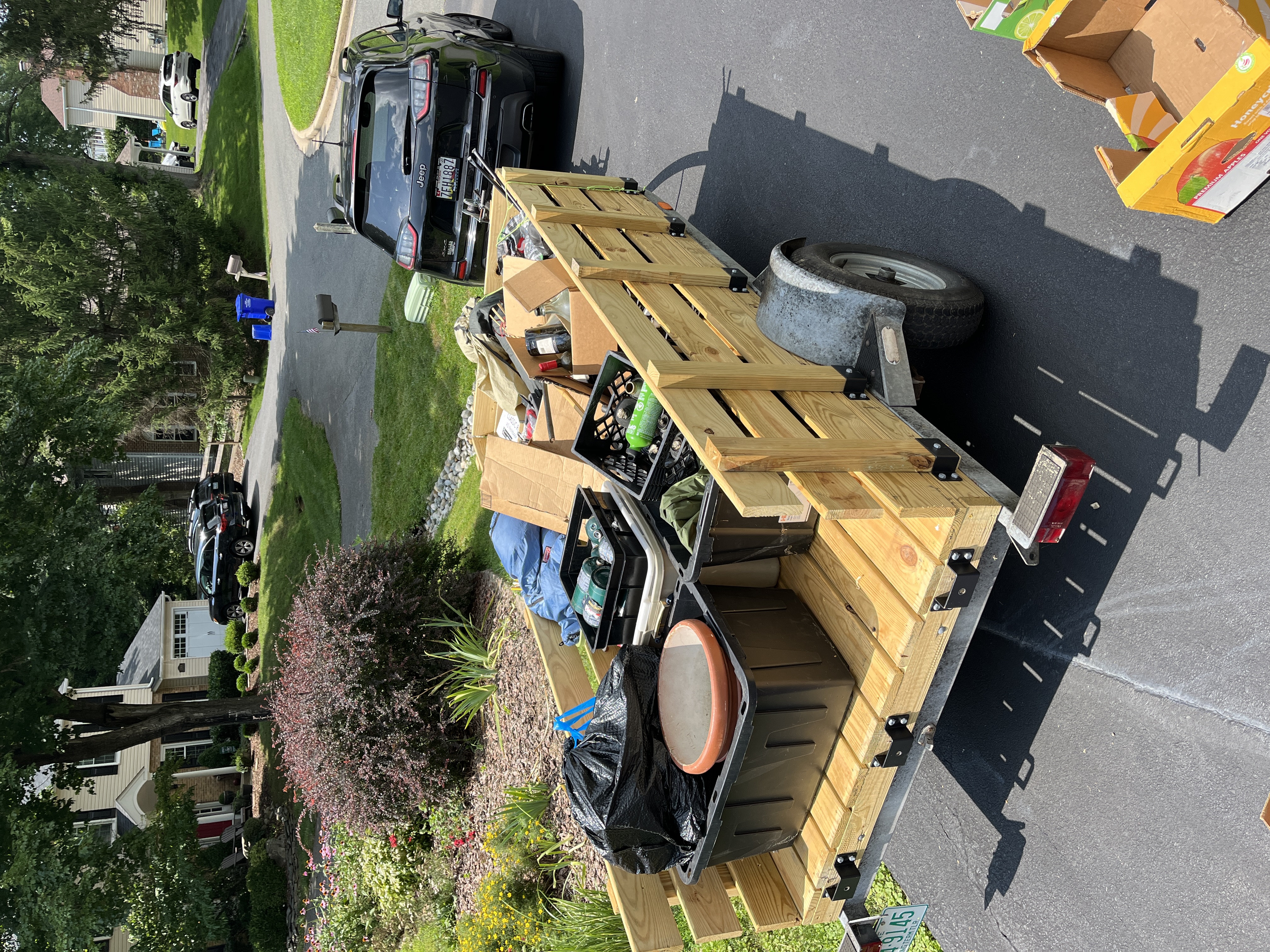 Trailer loaded with residential cleanout items